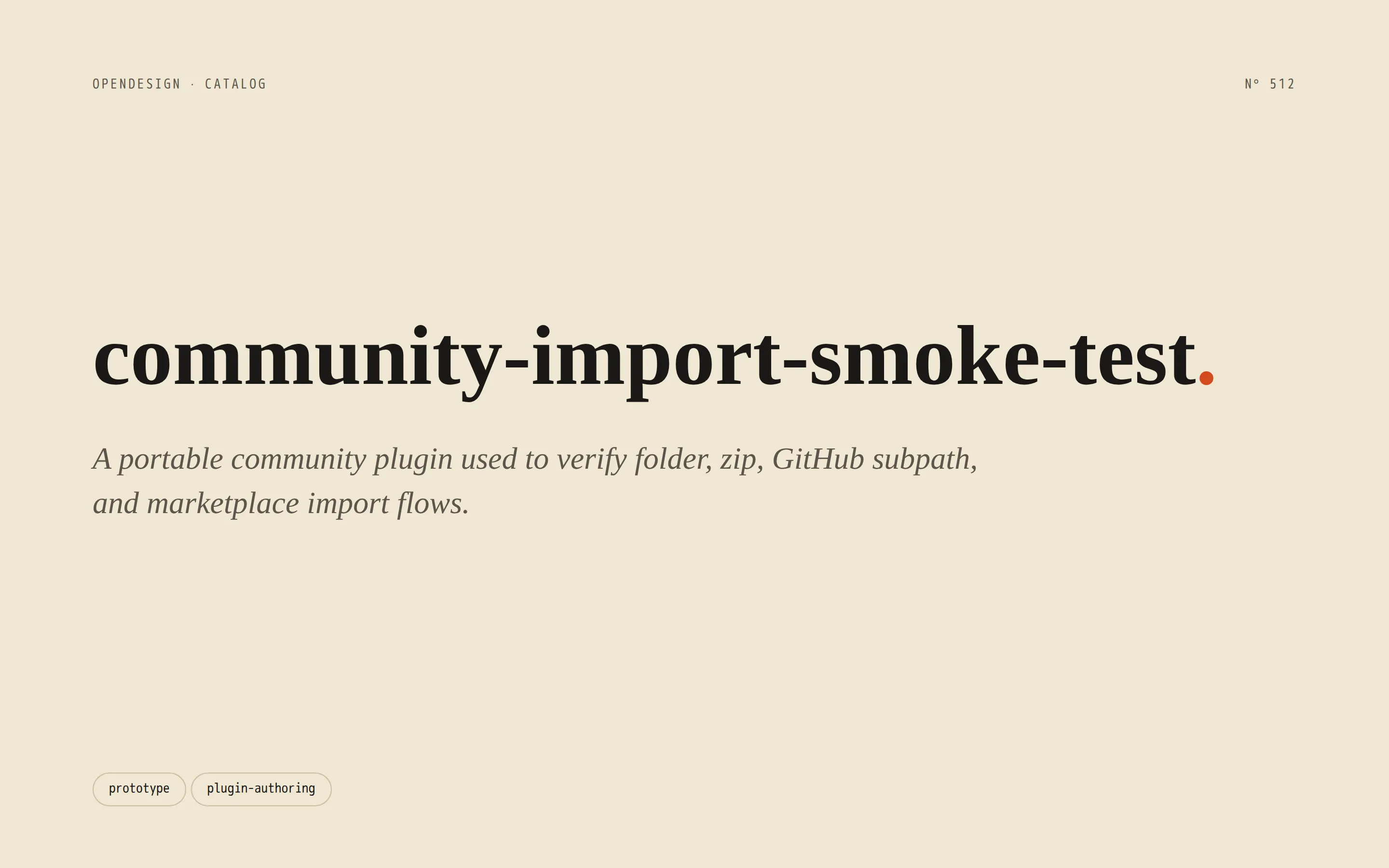 Community Import Smoke Test preview