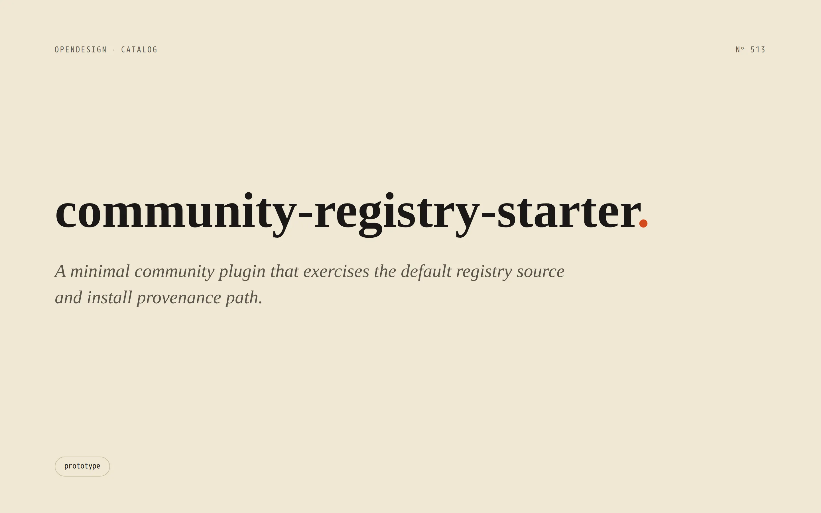 Community Registry Starter preview